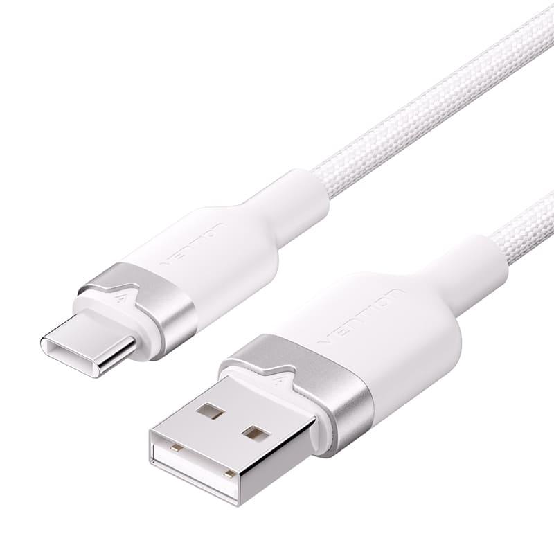 Кабель USB-Type-C Vention Alum Alloy Shell 3A 60W 480Mbps 1m White (CTNWF)
