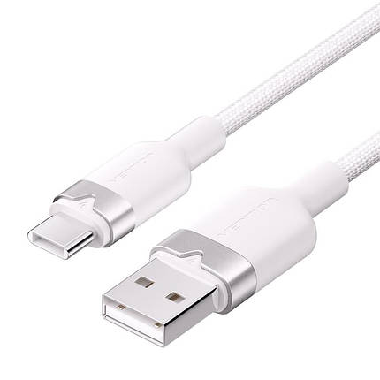 Кабель USB-Type-C Vention Alum Alloy Shell 3A 60W 480Mbps 2m White (CTNWH), фото 1