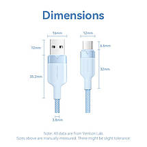 Кабель USB-Type-C Vention Alum Alloy Shell 3A 60W 480Mbps 2m Black (CTNBH), фото 3