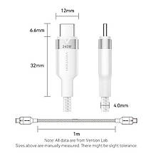 Кабель Type-C-Type-C Vention Alum Allo Nylon-Braided E-Marker Chip PD3.1 240W 5A 480Mbps 2m Black (TRIBH), фото 3