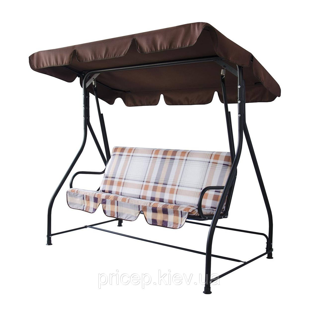 Гойдалка садова "Вероніка" (Бязь, Коричнево-фіолетова клітинка), фото 1