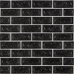 Панель стінова 70*70cm*5mm чорна цегла з білим (D) SW-00001503