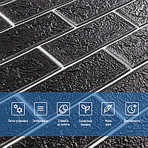 Панель стінова 70*70cm*5mm чорна цегла з білим (D) SW-00001503, фото 4