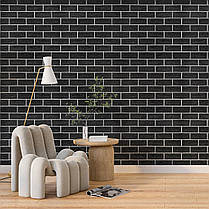 Панель стінова 70*70cm*5mm чорна цегла з білим (D) SW-00001503, фото 5