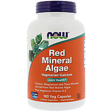 Червоні водорості, Red Mineral Algae, Now Foods, мінеральні, 180 вегетаріанських капсул