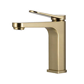 Змішувач для умивальника GAPPO G1010-3, золотий сатин, фото 1