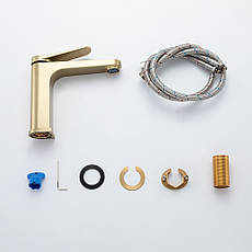 Змішувач для умивальника GAPPO G1010-3, золотий сатин, фото 3