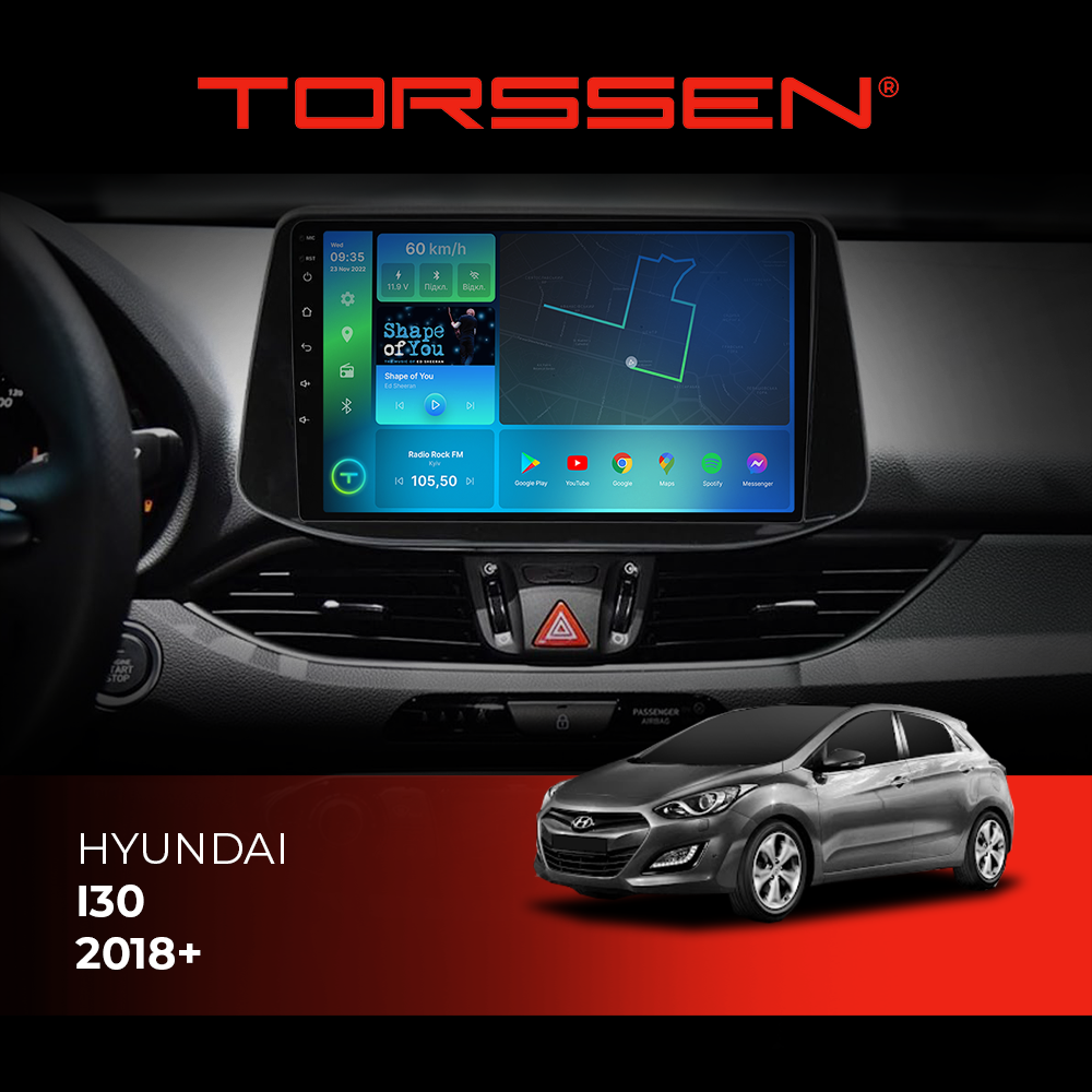 Штатна магнітола Torssen Hyundai I30 18+ F9464 4G Carplay DSP