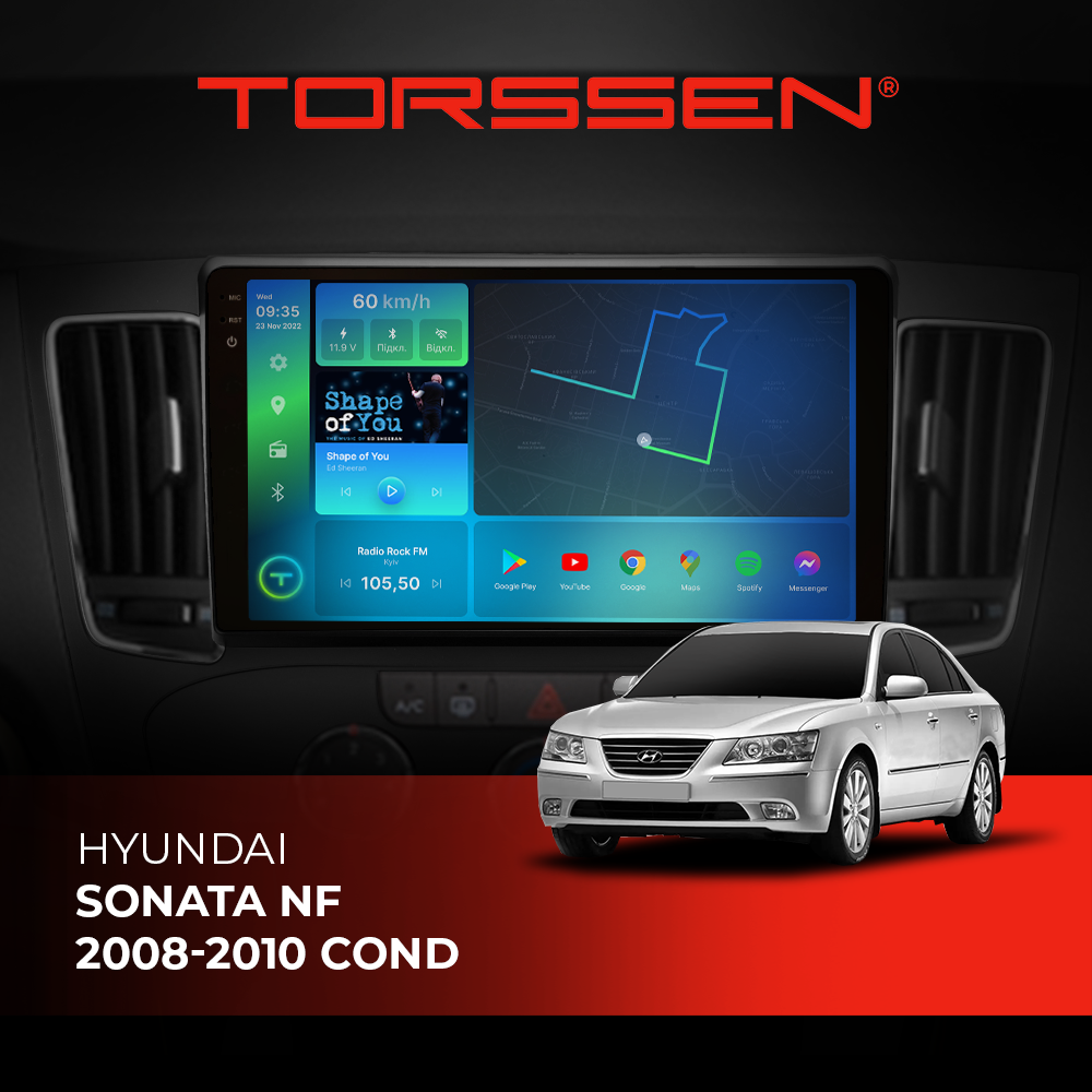 Штатна магнітола Torssen 2K Hyundai Sonata NF 08-10 cond F98256 4G Carplay DSP