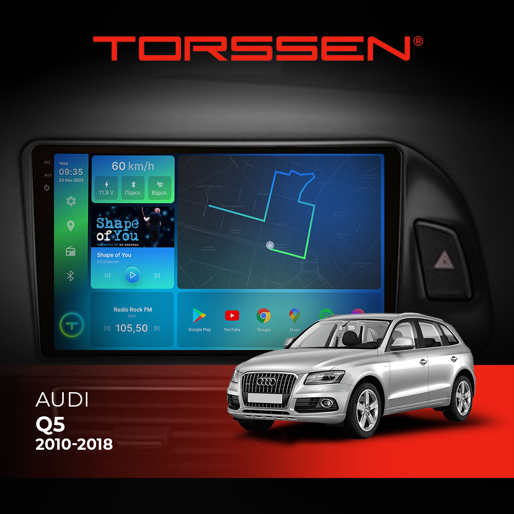 Штатна магнітола Torssen 2K Audi Q5 10-18 F106128 4G Carplay DSP