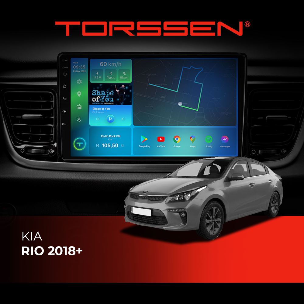 Штатна магнітола Torssen Kia Rio 18+ F9464 4G