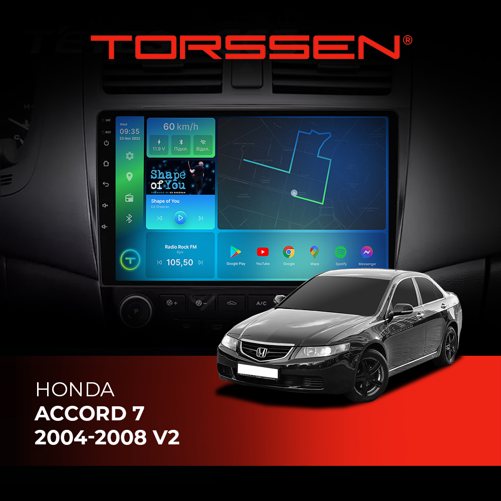 Штатна магнітола Torssen Honda Accord 7 2004-2008 V2 F9432 4G Carplay DSP