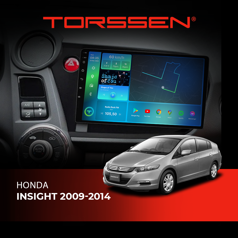 Штатна магнітола Torssen Honda Insight 2009-2014 NF9 4G Carplay DSP