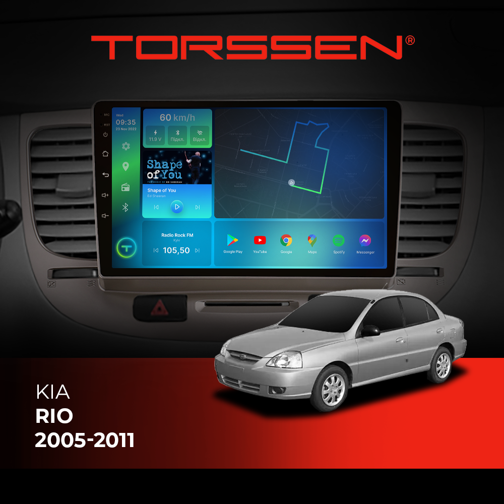 Штатна магнітола Torssen Kia Rio 05-11 F9464 4G Carplay DSP