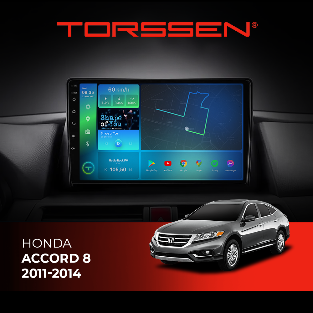 Штатна магнітола Torssen Honda Accord 8 11-14- NF10 Carplay