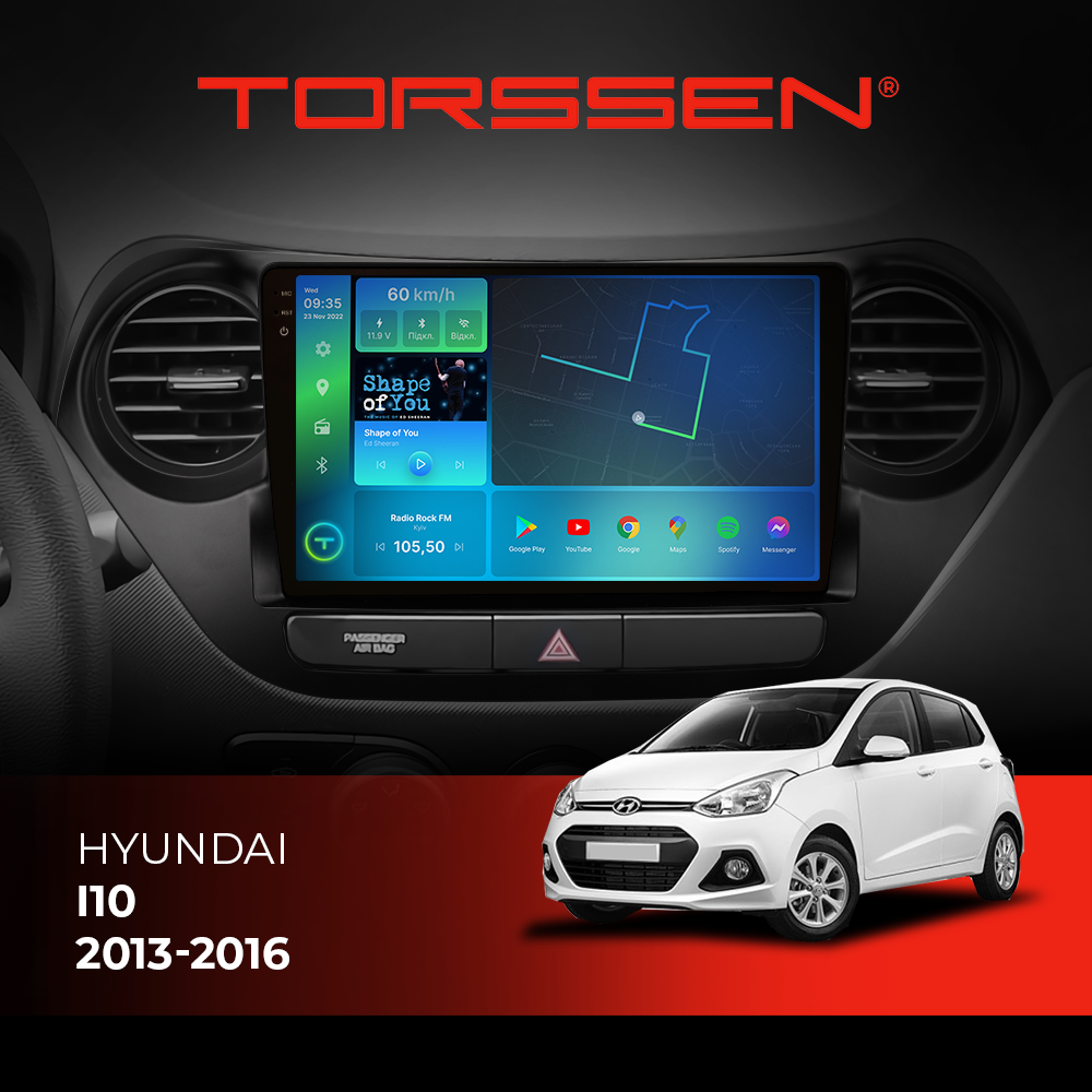 Штатна магнітола Torssen 2K Hyundai I10 2013-2016 F98256 4G Carplay DSP