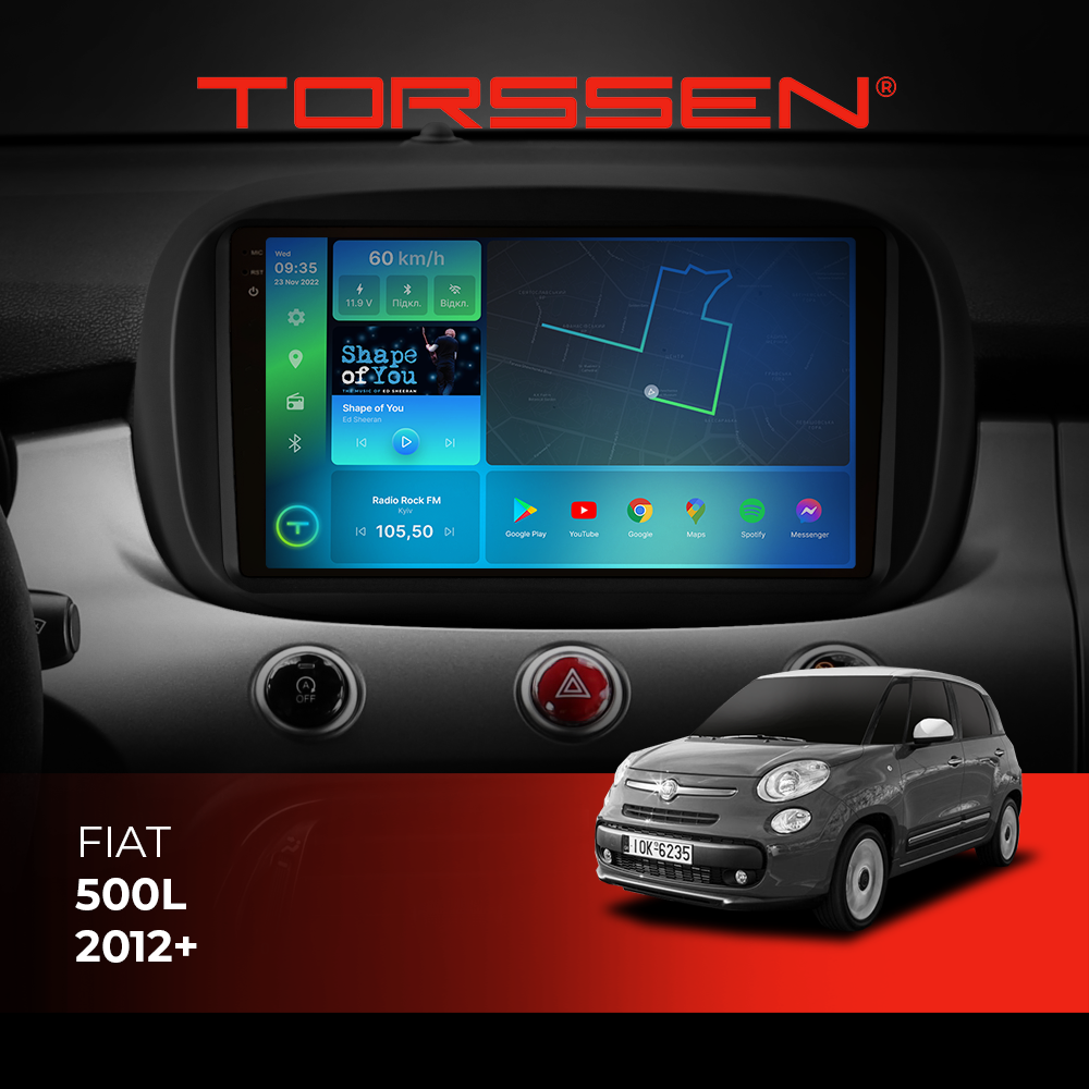 Штатна магнітола Torssen 2K Fiat 500L 12+ F106128 4G Carplay DSP