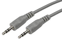 AUX кабель Jack 3.5 мм — 1.5 м сірий AWM 110-08