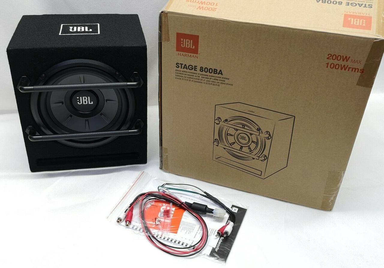 Автомобільний сабвуфер JBL Stage 800BA корпусний активний 8" (20sм) 100/200Вт 4Ом