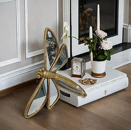 Дзеркало декоративне у вигляді бабки, оригінальний декор для дому 26.5 х 23 см