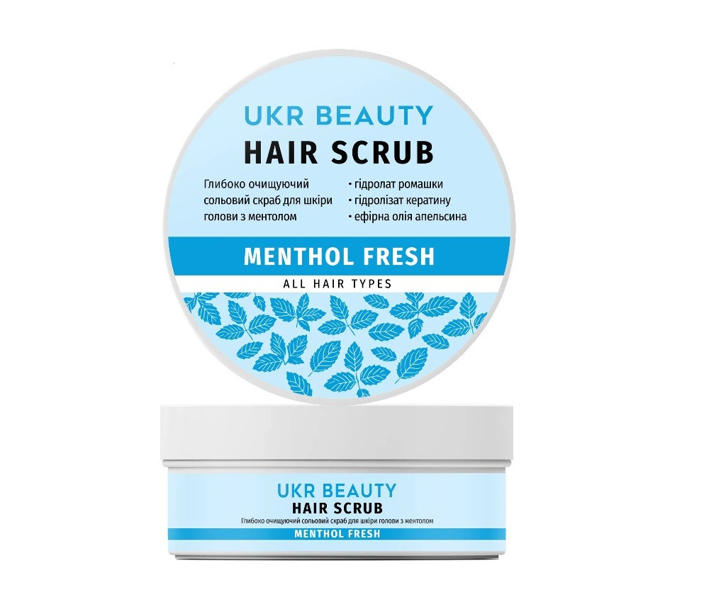 Сольовий скраб для шкіри голови Ukr Beauty Menthol Fresh 250 мл, фото 1