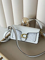 Сумка Coach Tabby біло-пудровий гладкий