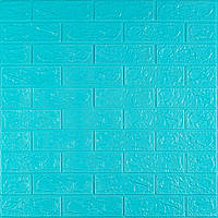 3D панель самоклеюча 700х770х3мм цегла Бірюза (002-3) SW-00000573