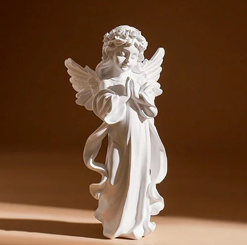 Декор для дому статуетка у вигляді ангела з міцної полімерної смоли, розміром 15 х 7,5 х 6 см