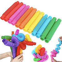 Розвиваючий сенсорний набір Труба антистрес 12 шт, Pop Tube DS