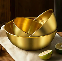 Миски з нержавіючої сталі для тіста, змішувати соуси, салати, готувати маринади, набір 3 шт