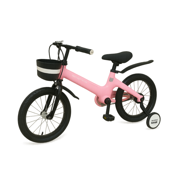 Дитячий велосипед CRUISER M02 18 дюймів, з магнієвою рамою, ручними гальмами, кошиком та додатковими колесами для дітей 3–5 років, фото 1