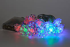 Світлодіодна новорічна гірлянда з насадками 20Л на батарейках червоний-синій, LED (651887)