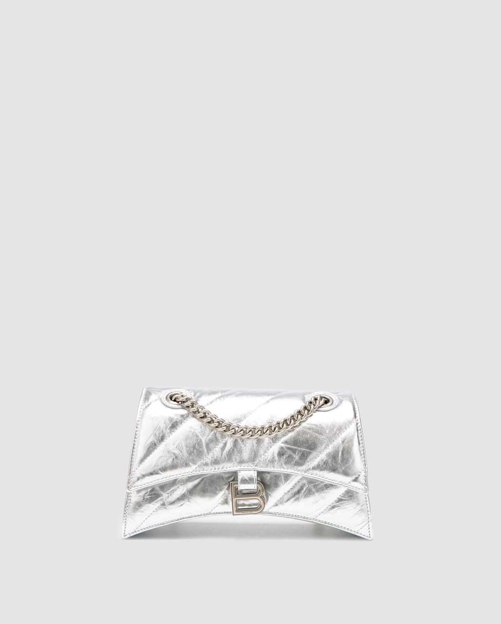 Сумка жіноча Balenciaga Crush Small Chain Bag Quilted in Silver