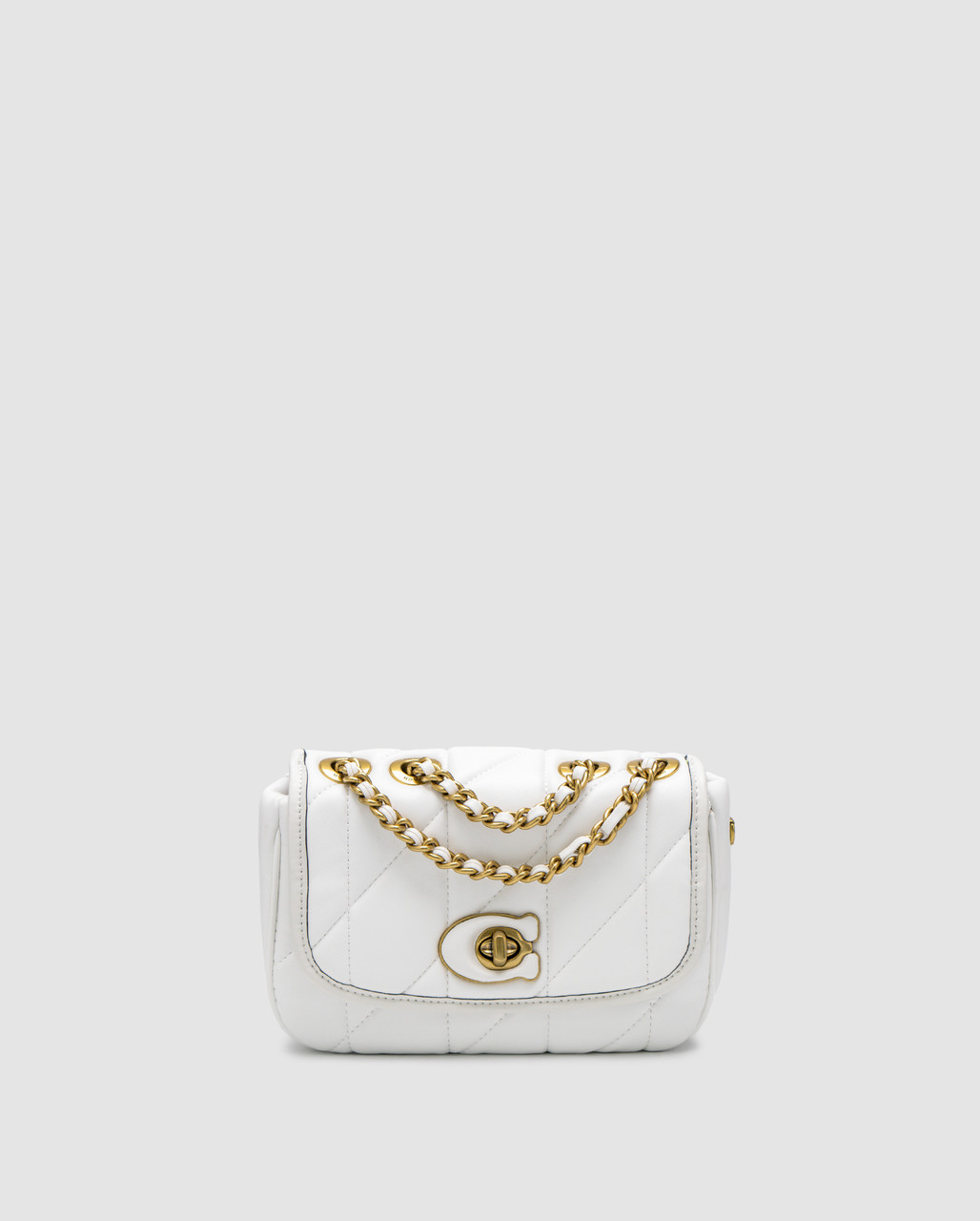 Жіноча брендова сумка Coach Quilted Pillow Madison Shoulder Bag White