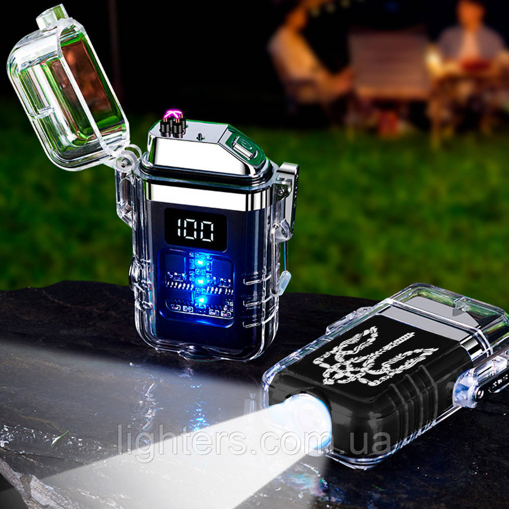 Зажигалка usb символика Украины с фонариком в подарочной упаковке LB-751U1, фото 1