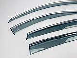 Дефлекторы окон HAWK на Chevrolet Captiva 2013+ Ветровики с хром полоскою Хавк на Шевроле Каптива, фото 4