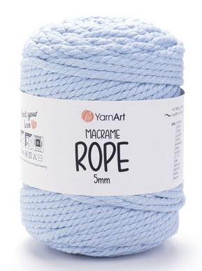 Макраме Rope 5 мм YarnArt-760 блакитний, фото 1