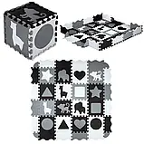 Розвивальний килимок манеж-пазл Nils Fun MD03 140x140см 36 елементів GRAY, фото 2
