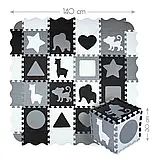Розвивальний килимок манеж-пазл Nils Fun MD03 140x140см 36 елементів GRAY, фото 5