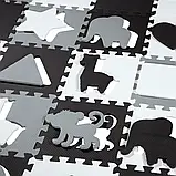 Розвивальний килимок манеж-пазл Nils Fun MD03 140x140см 36 елементів GRAY, фото 7