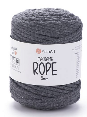 Макраме Rope 5 мм YarnArt-758 темно-сірий, фото 1