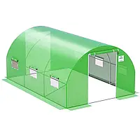 Теплиця садова 3х4.5х2 2-х дверна зелена парник тунель садовий W_2520