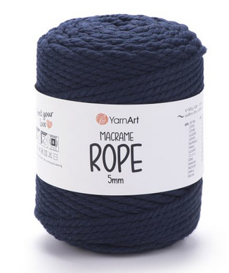 Макраме Rope 5 мм YarnArt-784 темно-синій, фото 1