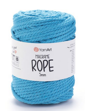 Макраме Rope 5 мм YarnArt-763 бірюза, фото 1