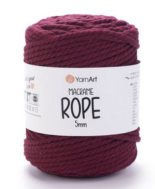 Макраме Rope 5 мм YarnArt-781 бордо, фото 1