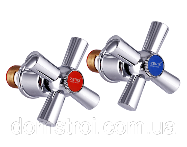 Комплект ручок із кранбуксами для змішувача ZERIX HANDLES SET-A722 (ZX2952) кераміка/латунь