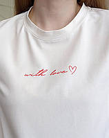 Футболка для годуючих мам WITH LOVE (молочний), фото 8