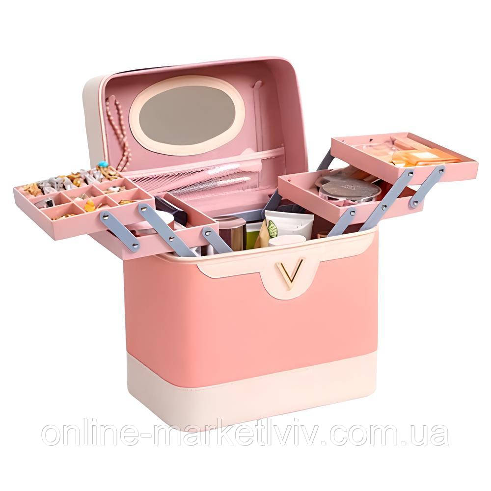 Кейс для косметики чотирирівневий (29×29×18см), MRA-25-26 / Кейс косметичний / Косметичка органайзер, фото 1