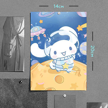 "Сіннамонролл (Хелоу Кітті / Hello Kitty)" плакат (постер) розміром А5 (14х20см)