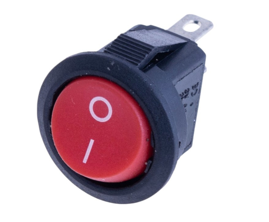 Перемикач малий Daier KCD5-2-101, ON-OFF, 2pin, 3A 250V, червоний